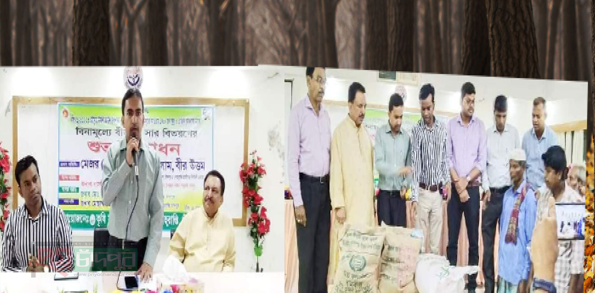 শাহরাস্তিতে ক্ষুদ্র ও প্রান্তিক কৃষকের মাঝে সার ও বীজ বিতরণ