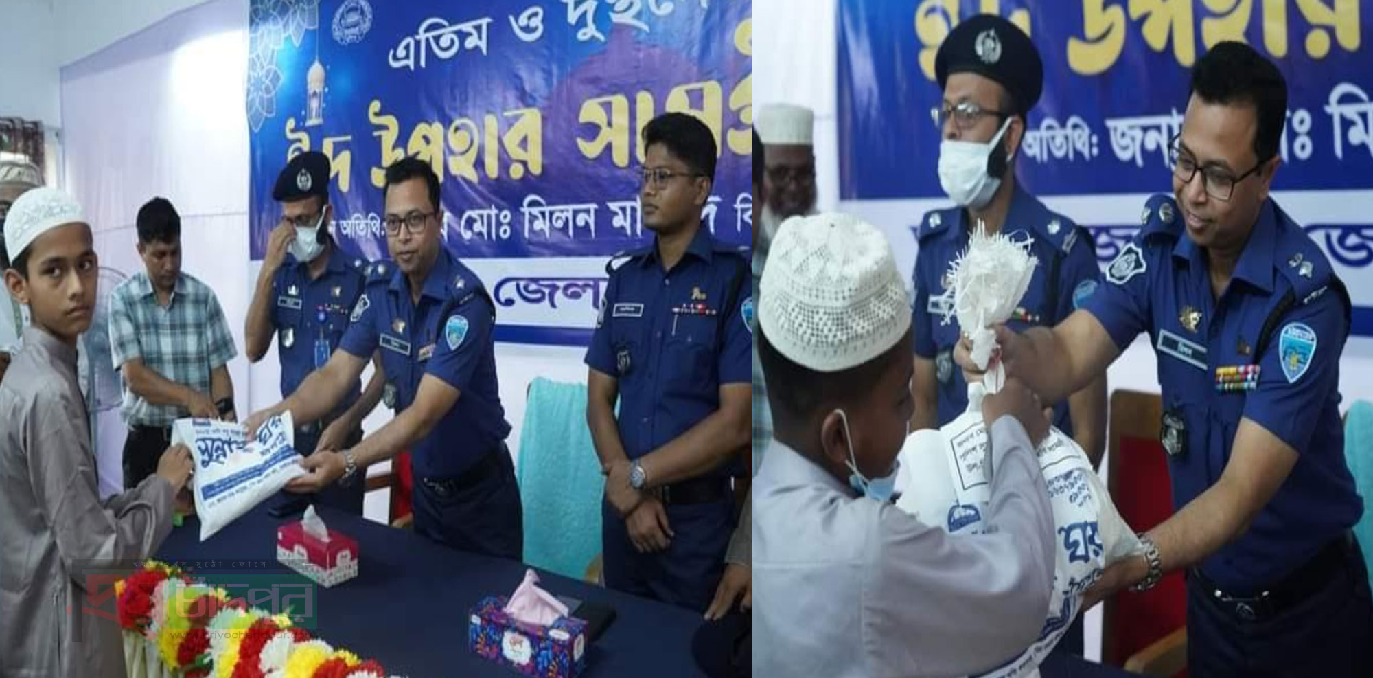 চাঁদপুরে পুলিশের উদ্যোগে এতিম ও দুস্থ শিশুদের মাঝে ঈদ উপহার বিতরণ