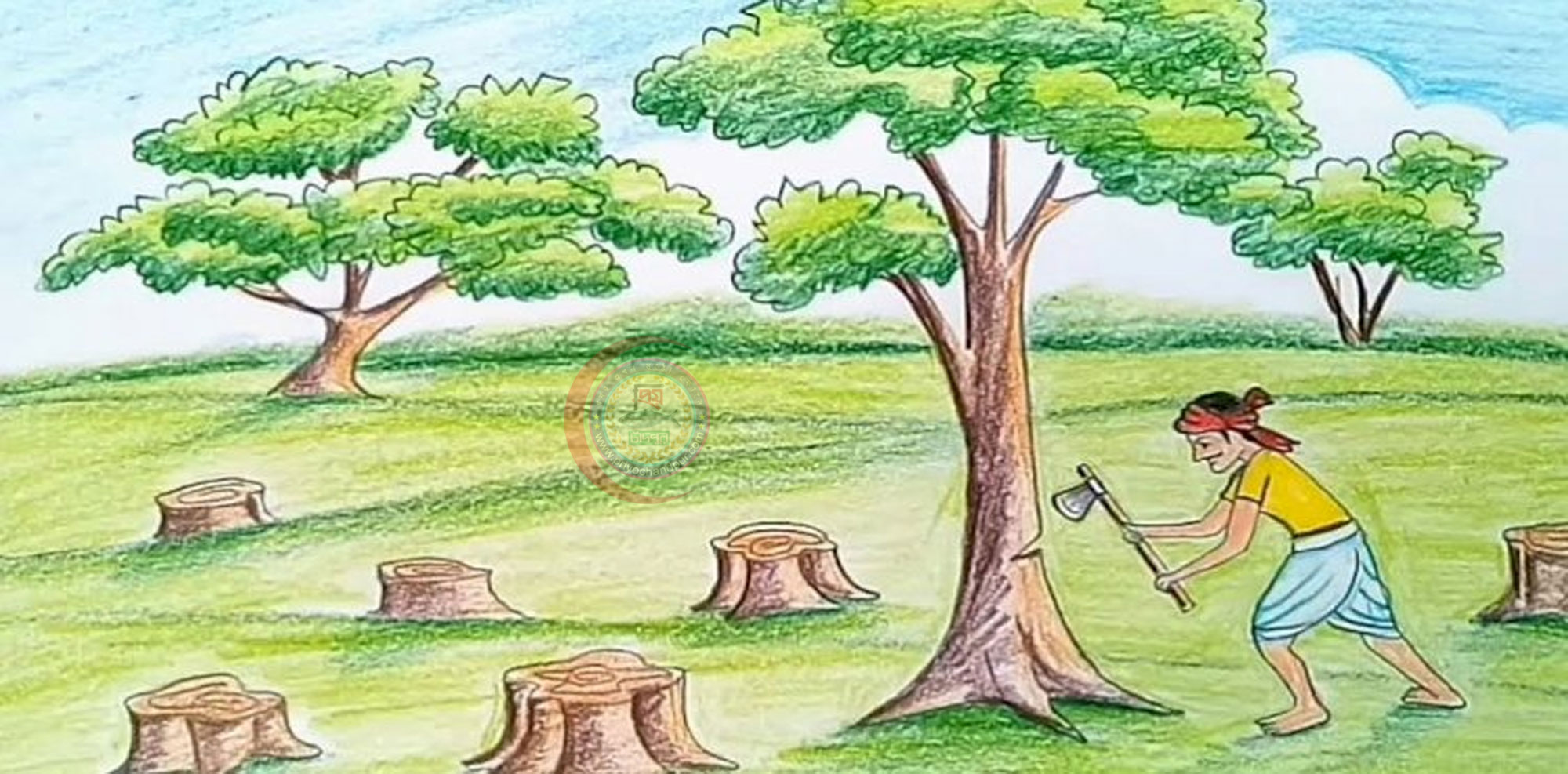 শাহতলীতে অবৈধভাবে সরকারি গাছ কাটার অভিযোগ