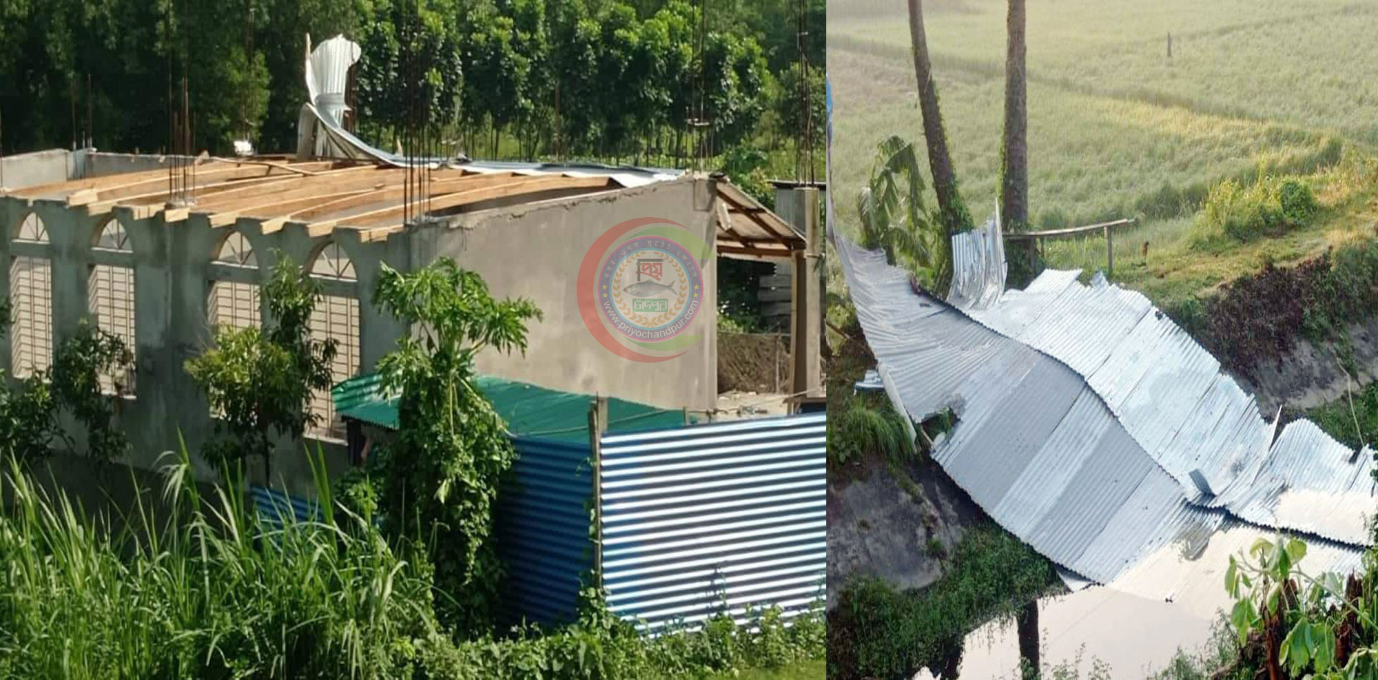 ঘূর্ণিঝড়ে ষাটনল তারবিয়াতুল উম্মাহ মহিলা মাদরাসা লন্ডভন্ড