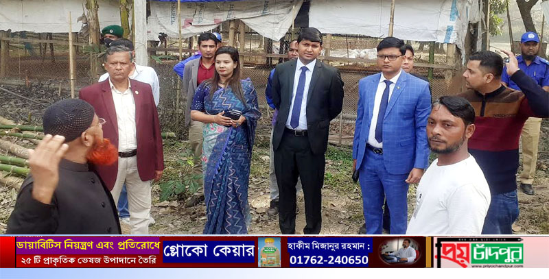 মৈশাদী ইউনিয়নের ভূমি অফিস পরিদর্শনে জেলা প্রশাসক কামরুল হাসান।