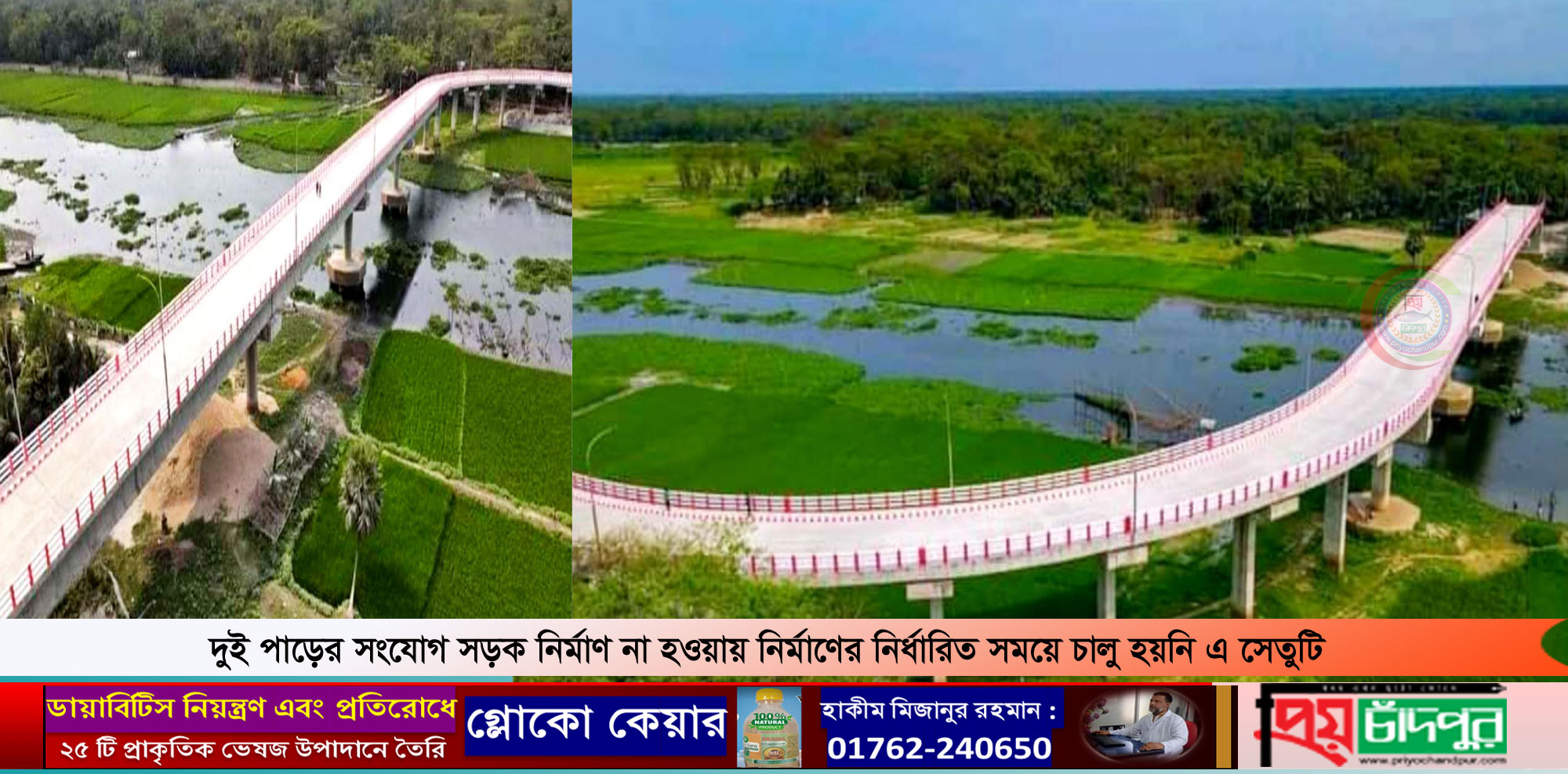 করোনা ও ভূমি অধিগ্রহণের জটিলতায় সংযোগ সড়কের অভাবে অচল ভাষাবীর এম এ ওয়াদুদ সেতু