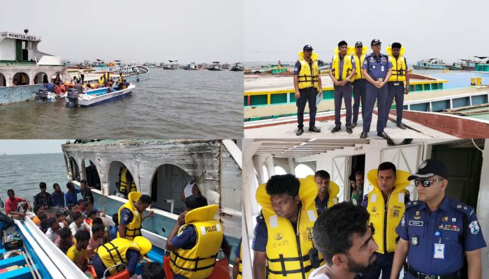 চাঁদপুরে বালুসহ ৫০ বাল্কহেড জব্দ, শতাধিক শ্রমিক আটক