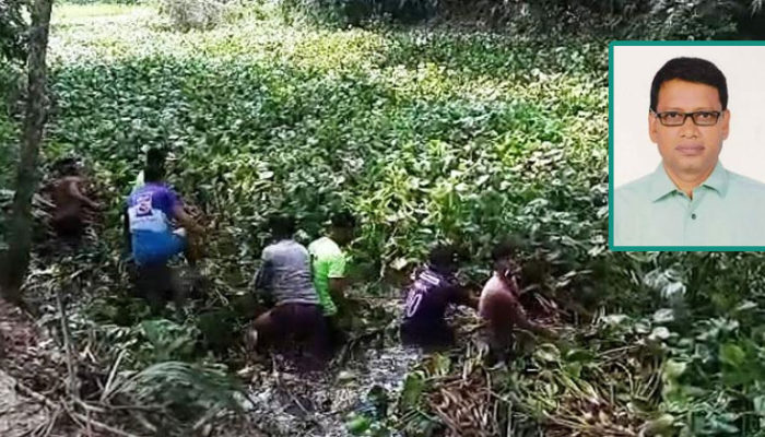 উপজেলা চেয়ারম্যানের নেতৃত্বে কচুয়ায় সুন্দরী খালের কচুরিপানা অপসারণ