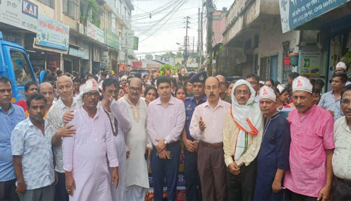 চাঁদপুরে গোপাল জিউর আখড়া হতে জন্মাষ্টমীর বর্ণাঢ্য শোভাযাত্রা