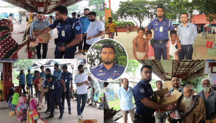 মানবিক কাজে চাঁদপুরে সুপরিচিত পুলিশ সদস্য মানিক