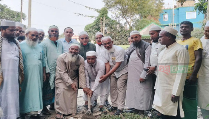 ছেংগারচর বাইতুল নাজাত জামে মসজিদ নির্মাণ কাজের উদ্বোধন