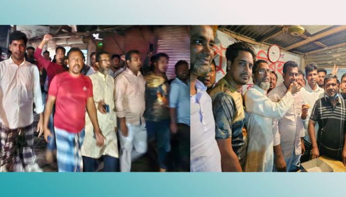 মতলব দক্ষিণে খাদেরগাঁও ইউনিয়ন আওয়ামীলীগের আনন্দ মিছিল