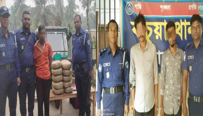 কচুয়ায় বিপুল পরিমাণ ইয়াবা ও গাঁজাসহ ৩ মাদক ব্যবসায়ী গ্রেফতার