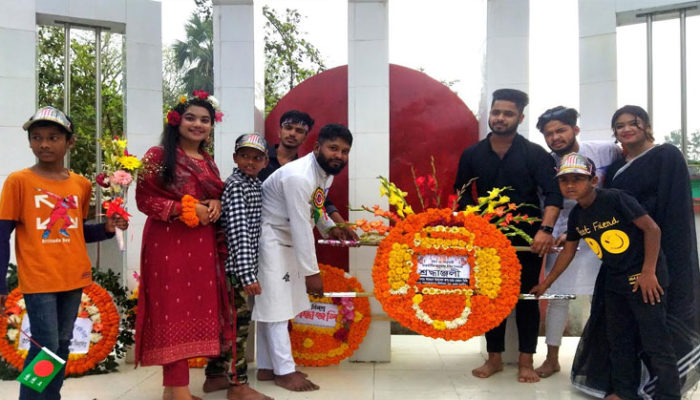 শাহমাহমুদপুরে ভাষা শহীদদের প্রতি যুবলীগ নেতা কায়সার হামিদ রুপুর শ্রদ্ধা