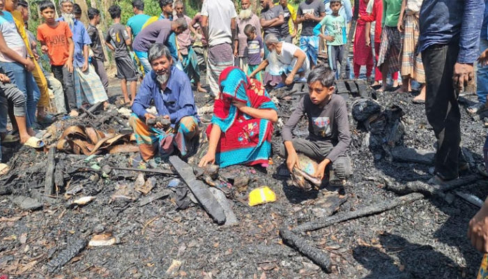 আগুনে পুড়ে ছাই হল সিএনজি চালকের দু’টি বসতঘর