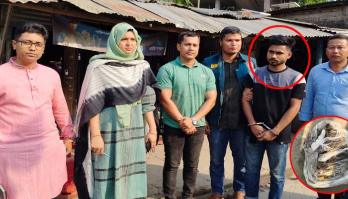 শাহরাস্তিতে মাদকসহ হাতেনাতে আটক জুয়েল