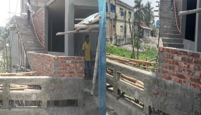 নারায়ণপুর বাজারে সরকারি খাল দখল করে ভবন নির্মাণের পর এবার সিড়ি তৈরির অভিযোগ