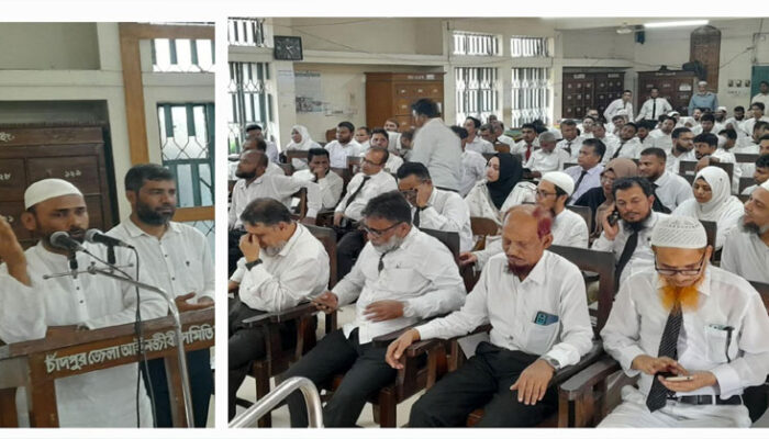 চাঁদপুর সদর উপজেলা নির্বাচনে অ্যাড. হুমায়ুন কবির সুমনকে আইনজীবীদের সমর্থন