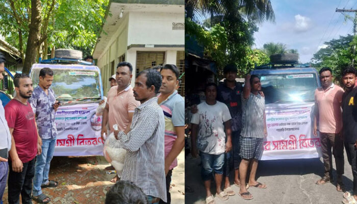শাহরাস্তিতে প্রত্যন্ত এলাকায় বন্যাদূর্গতদের মাঝে ছাত্রদলের ত্রাণ বিতরণ