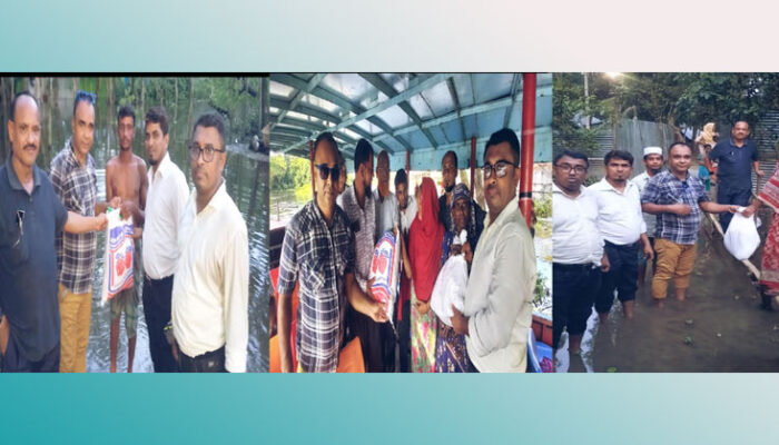 শাহরাস্তিতে বন্যার্তদের মাঝে প্রেসক্লাবের দিনব্যাপী ত্রাণ বিতরণ