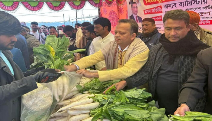 মতলব উত্তরে কৃষকদলের বিনামূল্যে শাক-সবজি বিতরন
