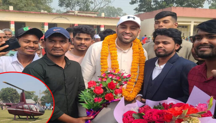 সৌদি মালিককে সাথে নিয়ে হেলিকপ্টারে মতলব উত্তরে এলেন প্রবাসী