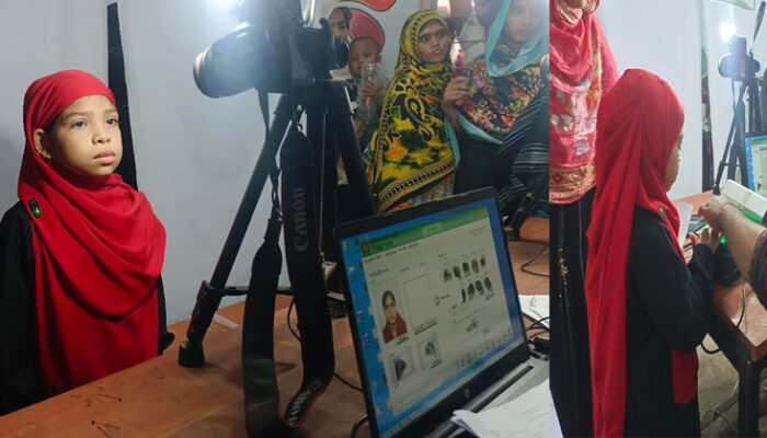 কচুয়ায় সবচেয়ে ছোট নারী ভোটার তানজিনা