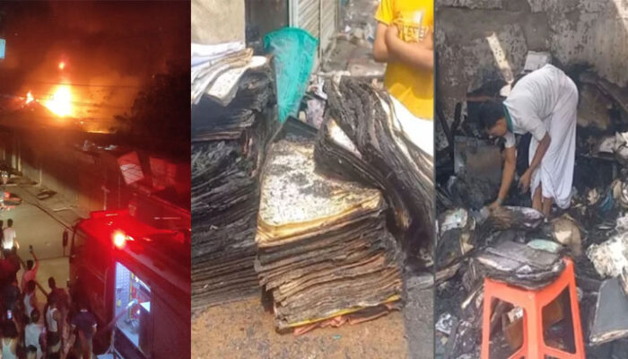 হাজীগঞ্জ পৌর মার্কেটে ‘রহস্যের আগুনে’ পুড়ল কয়েক হাজার দলিল