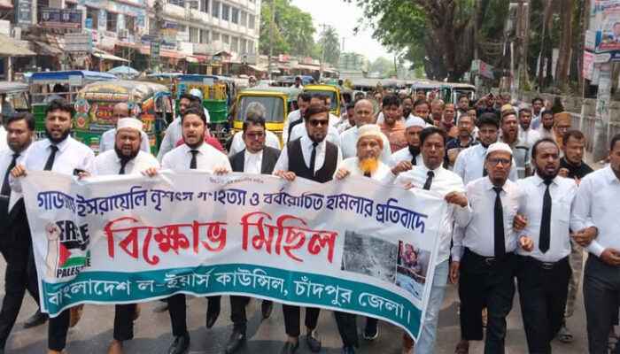 চাঁদপুরে ল’ইয়ার্স কাউন্সিলের বিক্ষোভ মিছিল