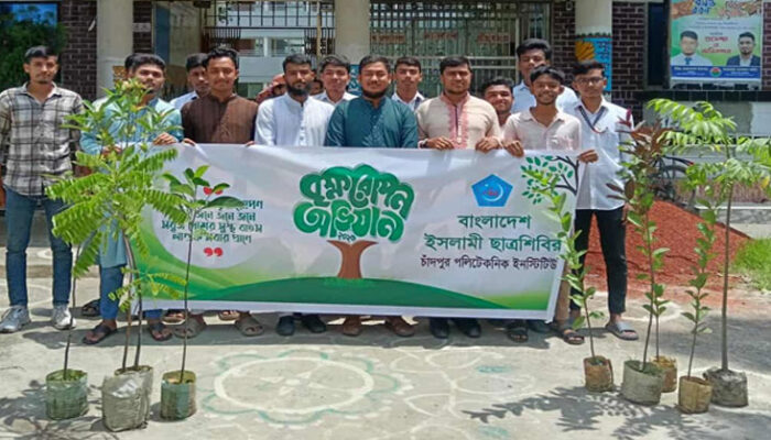চাঁদপুর পলিটেকনিকে ছাত্রশিবিরের বৃক্ষরোপণ ও চারা বিতরণ কর্মসূচি