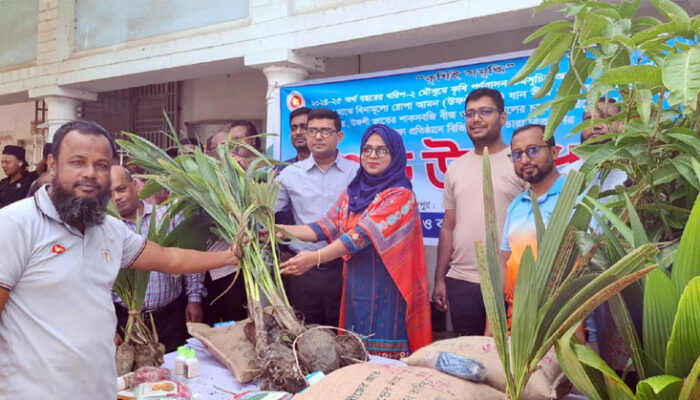 ফরিদগঞ্জে কৃষি প্রণোদনায় ফলজ বনজ চারা ও বীজ বিতরণ