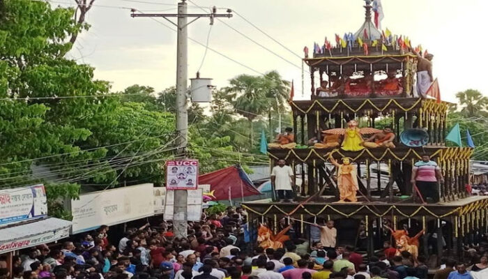 হাজারো ভক্তের সমাগমে সাচারে জগন্নাথ দেবের রথযাত্রা উৎসব শুরু