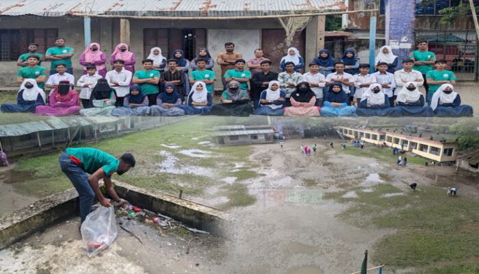 খিলা বাজার স্কুল অ্যান্ড কলেজে বিডি ক্লিন শাহরাস্তির পরিচ্ছন্নতা অভিযান