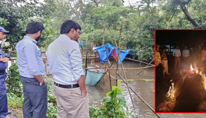শাহরাস্তিতে প্রশাসনের অভিযানে নিষিদ্ধ ভেসাল জাল পুড়িয়ে ধ্বংস