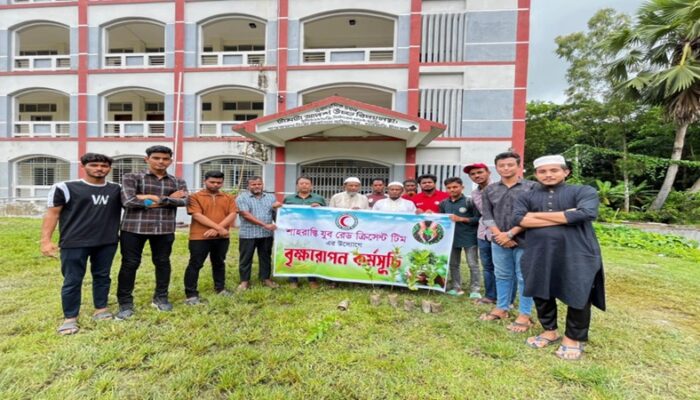 শাহরাস্তিতে যুব রেড ক্রিসেন্টের বৃক্ষরোপণ কর্মসূচি