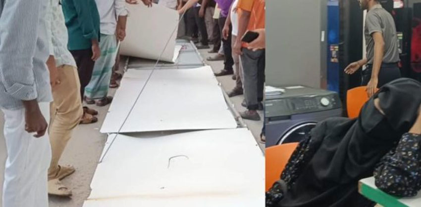 চাঁদপুর শহরে সিঙ্গারের সাইনবোর্ড পড়ে ৩ পথচারী আহত