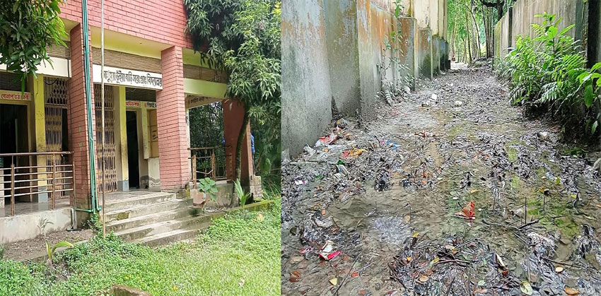 কচুয়ায় চলাচলের রাস্তা না থাকায় শিক্ষার্থী ও স্থানীদের দুর্ভোগ