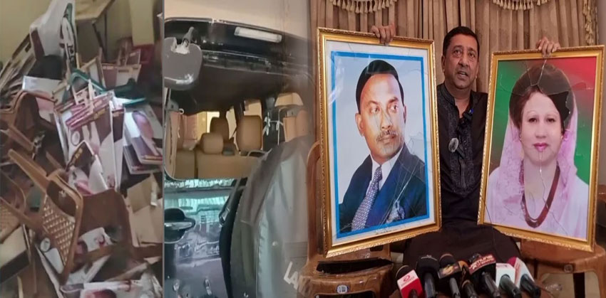 চাঁদপুরে বিএনপির কেন্দ্রীয় নেতার বাড়িতে হামলা-গাড়ি ভাঙচুর, আহত ১০