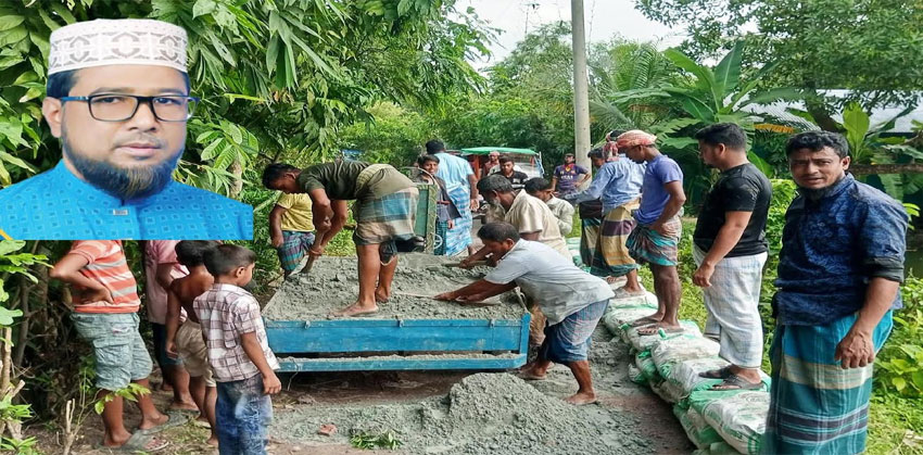কচুয়ায় নিজ অর্থায়নে সড়ক সংস্কার করে দিলেন মাওলানা মাসুম বিল্লাহ