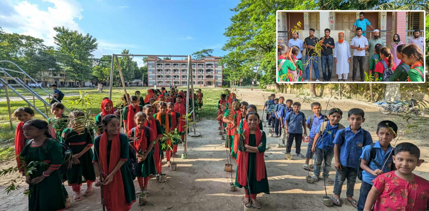 শতাধিক শিক্ষার্থীর মাঝে গাছের চারা বিতরণ করল আইডিয়াল সমাজসেবা ফাউন্ডেশন