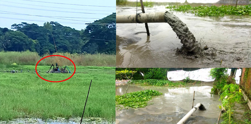 চাঁদপুরে প্রশাসনের বাধা উপেক্ষা করে অবাদে মাটি উত্তোলন