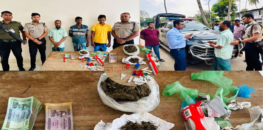 মতলবে মাদক সেবনকারী ও ব্যবসায়ীসহ গ্রেপ্তার ৩