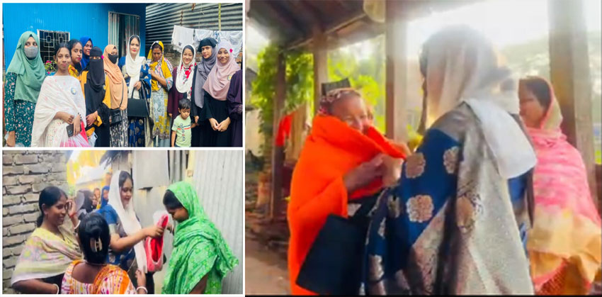 বিজয়ী নারী সংস্থার কম্বল পেয়ে দুঃখীদের মুখে ফুটল হাসি