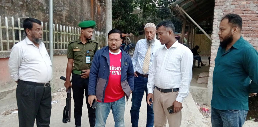 কচুয়া পৌরসভার চলমান উন্নয়নমূলক কাজ পরিদর্শনে ইউএনও