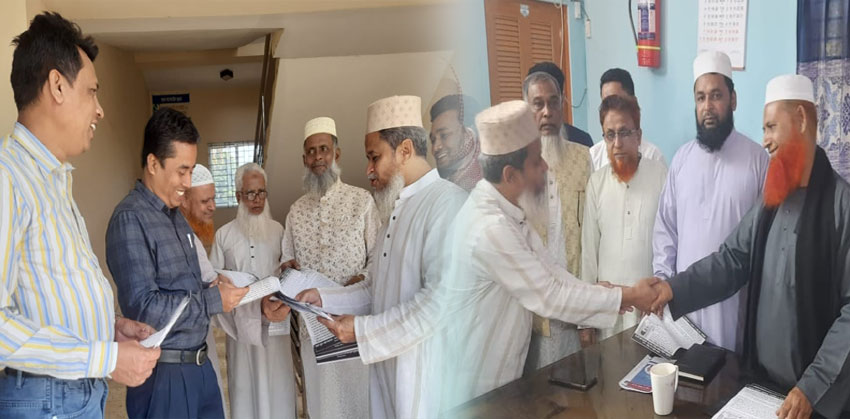 শিক্ষা প্রতিষ্ঠানে মোমবাতির প্রার্থী সাংবাদিক আহসান উল্লাহর গণসংযোগ