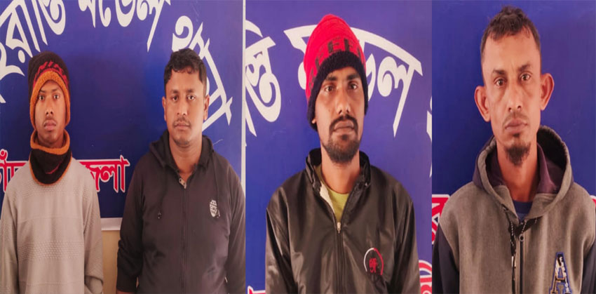 শাহরাস্তিতে পরোয়ানাভুক্ত আসামিসহ তিন মাদক মামলায় ৪ জন আটক
