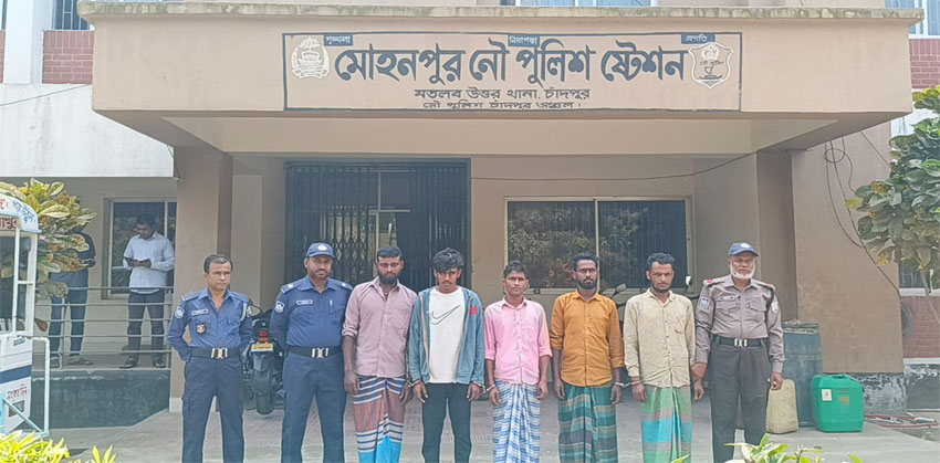 মোহনপুরে ৫ জেলে আটক, ৭০ হাজার মিটার কারেন্ট জাল ধ্বংস
