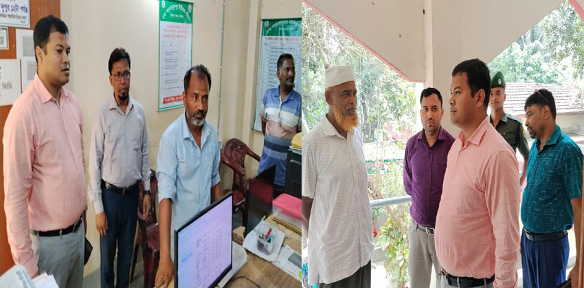 শাহমাহমুদপুর ইউনিয়ন পরিষদ ও ভূমি অফিস পরিদর্শনে ইউএনও