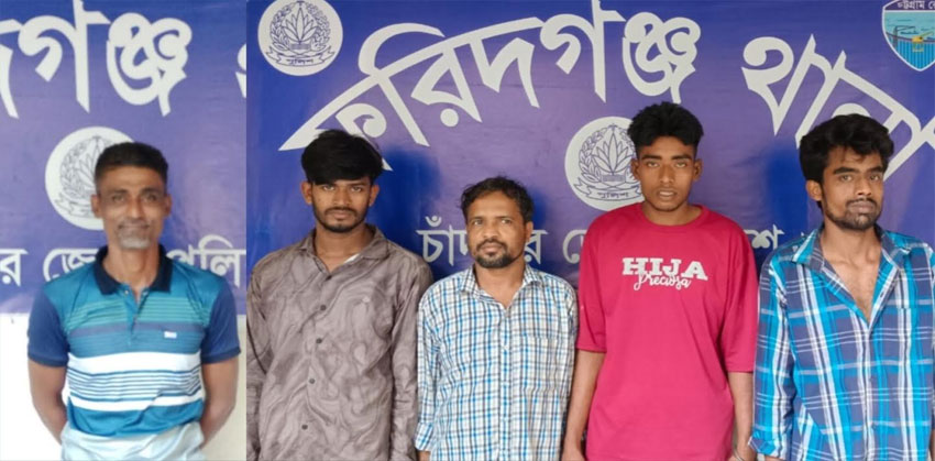ফরিদগঞ্জে মাদকবিরোধী অভিযানে ইয়াবাসহ ৫ কারবারি গ্রেফতার