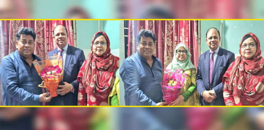 চাঁদপুর প্রেস ক্লাবের পক্ষ থেকে চীপ প্রসিকিউটর আমিনুল ইসলাম ও রাশেদা বেগম হীরা এমপিকে ফুলেল শুভেচ্ছা