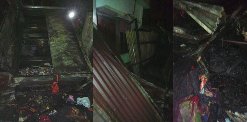 হাজীগঞ্জের টোরাগড়ে ভয়াবহ আগুনে অটোরিকশা চালকের বসতঘর পুড়ে ছাই