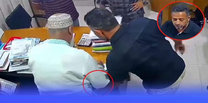অণ্ডকোষ চেপে চেক-স্ট্যাম্পে স্বাক্ষর আদায়, সিসিটিভি ফুটেজ ভাইরাল