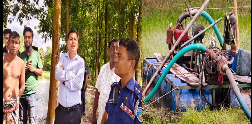 শাহরাস্তিতে অবৈধ ড্রেজারের বিরুদ্ধে প্রশাসনের অভিযান, জরিমানা ও অপসারণের নির্দেশ