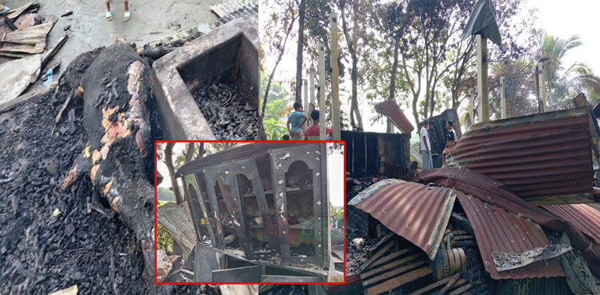 হাজীগঞ্জে ভয়াবহ অগ্নিকাণ্ডে পুড়ল দুই বসতঘর, আগুনে প্রা’ণ গেল দুই গরুর